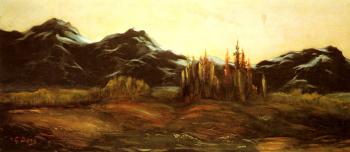保羅 古斯塔夫 多爾 Louis Christophe A Mountainous Landscape With A Balloon 保羅 古斯塔夫 多爾 Louis Christophe A Mountainous Landscape With A Balloon